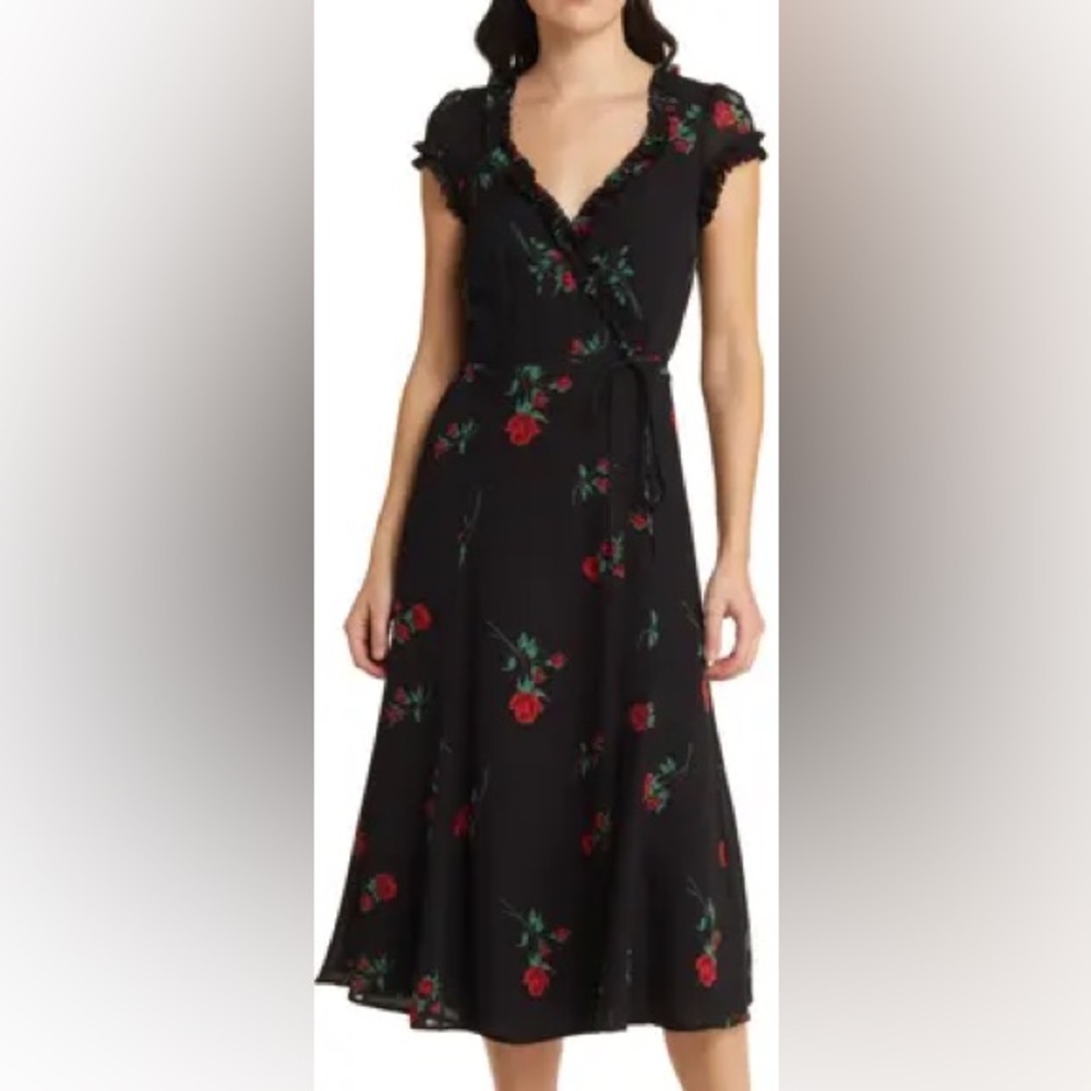 Reformation Gwyneth Floral Wrap Dress (L)